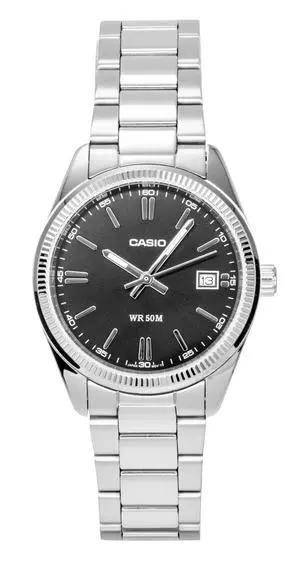 Casio Analog Stainless Steel Black Dial Quartz UTP-1302PD-1AV Unisex Watch Casio Analog Stainless Steel Black Dial Quartz UTP-1302PD-1AV Unisex Watch