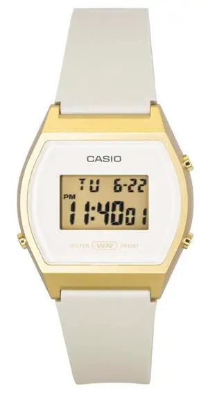 Casio Digital Resin Strap Cream Dial Quartz LW-204-9A Unisex Watch Casio Digital Resin Strap Cream Dial Quartz LW-204-9A Unisex Watch