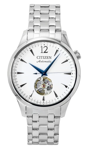 Citizen Stainless Steel Open Heart White Dial Automatic NH9131-73A Men's Watch Citizen Stainless Steel Open Heart White Dial Automatic NH9131-73A Men's Watch