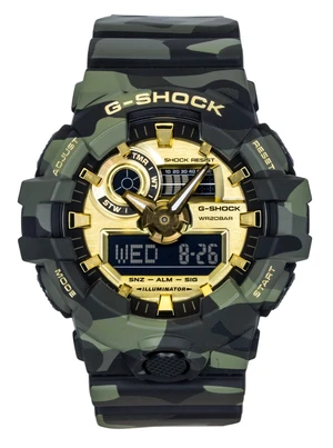 Casio G-Shock Analog Digital Resin Strap Gold Dial Quartz GA-700CMG-3A 200M Men's Watch Casio G-Shock Analog Digital Resin Strap Gold Dial Quartz GA-700CMG-3A 200M Men's Watch