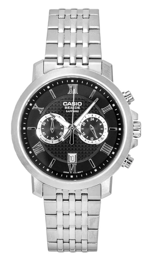 Casio Beside Chronograph Analog Stainless Steel Black Dial Quartz BMS-500D-1A Men's Watch Casio Beside Chronograph Analog Stainless Steel Black Dial Quartz BMS-500D-1A Men's Watch