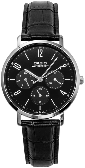 Casio Analog Leather Strap Black Dial Quartz MTP-VT06L-1B Men's Watch Casio Analog Leather Strap Black Dial Quartz MTP-VT06L-1B Men's Watch