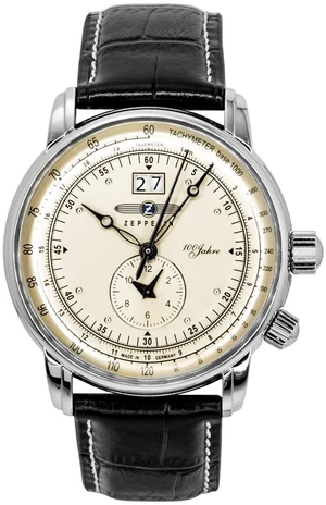 Zeppelin 100 Years GMT Leather Strap Champagne Beige Dial Quartz 76405 Men's Watch Zeppelin 100 Years GMT Leather Strap Champagne Beige Dial Quartz 76405 Men's Watch
