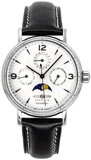 Zeppelin LZ 129 Hindenburg Moon Phase Leather Strap White Dial Quartz 80755 Women's Watch Zeppelin LZ 129 Hindenburg Moon Phase Leather Strap White Dial Quartz 80755 Women's Watch