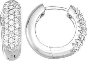 Hdiamonds 1/2 CTTW White Diamond Hoop Earring Crafted in 10KT White Gold Real Diamond Earring for Women.
