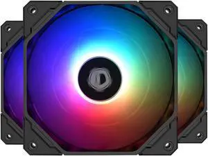 ID-COOLING NO-12015-XT Slim Low Profile Cooling Fan 4Pin PWM High Air Pressure,Low Noise&Big Airflow,For CPU&GPU&VGA cooler Black ARGB 3 Packs
