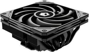 ID-COOLING IS-55 Black Desktop CPU Cooler Low Profile 57mm Height CPU Air Cooler 5 Heatpipes 120x120x15mm Slim Fan, CPU Fan for Intel LGA1700/115X/1200; AMD AM4/AM5