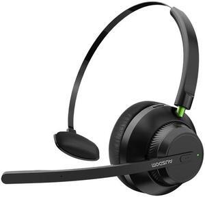 AUSDOM Trucker Bluetooth Headset with Microphone: A2301 Wireless 5.2 On-Ear Headset with AI Noise Cancelling Mic & Mute Button, 50H Playtime for Work from Home Office Call Center Cellphones Laptop