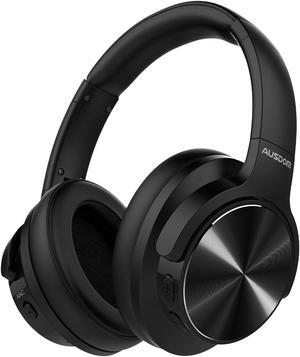 AUSDOM E9 Active Noise Cancelling Headphones: Wireless Bluetooth Over Ear Foldable Headphones with 60Hrs Playtime, aptX HD & Low Latency, Comfortable Earpads, Deep Bass for Travel Work Cellphones