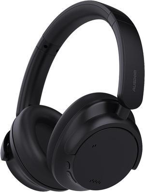Ausdom E7 Pro Active Noise Cancelling Headphones Wireless Bluetooth ANC Over Ear Headphone with Deep Bass Microphone, 65H Playtime, Hi-Fi Audio, 3.5mm Jack, Fast Charging for Travel/Work