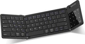 AUSDOM Foldable Keyboard,Sofkeys Air3 Foldable Bluetooth Keyboard with Touchpad and Numeric Keypad for ipad, iPhone Mac Android Windows iOS ,Wireless Portable Keyboard for Travel