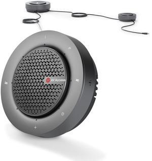 Conference Speakerphone, Daisy Chain up to 9 Speakerphones for 50 People, USB & Bluetooth Speaker with 4 Mics AI Noise Cancellation 360° Voice Pickup for Zoom,Teams,Conference Call Large Meeting Room