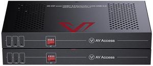 AV Access 4K DisplayPort 1.2a KVM Extender DP Over Ethernet HDBaseT 3.0 PoE, Uncompressed 4K Transmission up to 100m/330ft, High Refresh Rate, 4X USB 2.0 Ports, Bi-Directional Audio, Zero Latency