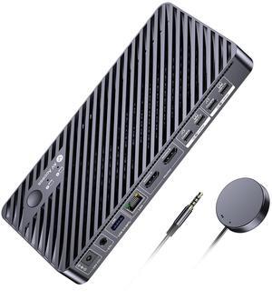 AV Access Docking Station KVM Switch 2 Monitors 2 Laptops, 4K KVM Switch Dual Monitor, 100W PD for Each PC, 1G Ethernet, EDID Emulation, Ideal for Home Office & Gaming(KD-E20)