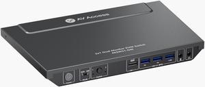 v AV Access KVM Switch Dual Monitor 4K@60Hz, 2K@144Hz, 1080P@240Hz, USB 3.0 KVM Switch 2 Monitors 2 Computers, Ultrawide Screen PC Keyboard Mouse Switcher, Hotkey Switch