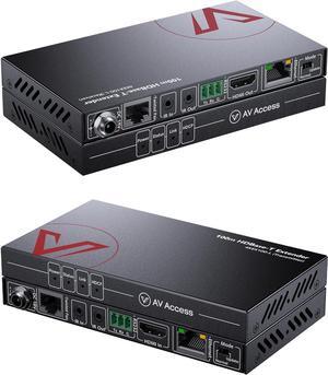 AV Access HDBaseT HDMI Extender Over Single Cat5e/6/6a/7 4K@60Hz (230ft/70m), 1080P (330ft/100m), with Ethernet, HDR10+, YUV4:2:0, HDCP 2.2, Plug & Play, IR Return & PoE, Smart EDID