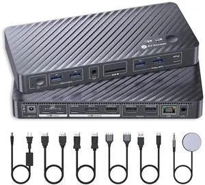 AV Access KVM Switch Docking Station for MacBook, USB-C KVM Switch 2 Monitors 2 Computers, 4K Dual HDMI Displays, 1 Laptop+1 Desktop Switching, Ethernet, 100W Power Delivery, EDID Emulation(iDock M10) AV Access KVM Switch Docking Station for MacBook, USB-C KVM Switch 2 Monitors 2 Computers, 4K Dual HDMI Displays, 1 Laptop+1 Desktop Switching, Ethernet, 100W Power Delivery, EDID Emulation(iDock M10)