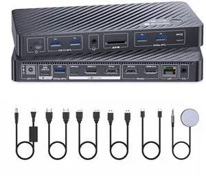 AV Access 8K KVM Switch 2 Monitors 2 Computers for Laptop & Desktop, 100W USB-C Charging, Ethernet, Docking Station Dual Monitor 8K@60Hz/4K@165Hz, 4xUSB 3.2, Audio, SD, Wired Remote Control(iDock B10) AV Access 8K KVM Switch 2 Monitors 2 Computers for Laptop & Desktop, 100W USB-C Charging, Ethernet, Docking Station Dual Monitor 8K@60Hz/4K@165Hz, 4xUSB 3.2, Audio, SD, Wired Remote Control(iDock B10)