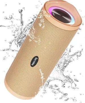 HEYSONG Portable Bluetooth Speaker, Waterproof Wireless Shower Outdoor Speakers, IPX7 Floating, 5000mAh, TF Card, Good Bass, Loud Sound for Beach, Pool, Kayak Accessories, Gifts for Men-Apricot HEYSONG Portable Bluetooth Speaker, Waterproof Wireless Shower Outdoor Speakers, IPX7 Floating, 5000mAh, TF Card, Good Bass, Loud Sound for Beach, Pool, Kayak Accessories, Gifts for Men-Apricot