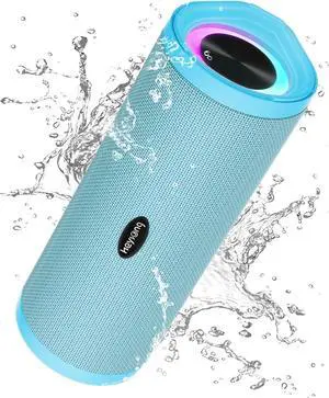HEYSONG Portable Bluetooth Speaker, Waterproof Wireless Outdoor Speakers with LED Light, Enhanced Bass, IPX7, 40H Play, TF Card, True Wireless Stereo for Beach, Pool, Bike, Gifts for Men - Lake Blue HEYSONG Portable Bluetooth Speaker, Waterproof Wireless Outdoor Speakers with LED Light, Enhanced Bass, IPX7, 40H Play, TF Card, True Wireless Stereo for Beach, Pool, Bike, Gifts for Men - Lake Blue