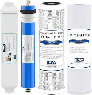IPW Industries Universal 4-Stage Under Sink Reverse Osmosis Replacement Filter Kit | Replace Every 6-12 Months for Pure, Refreshing Water