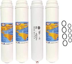 Omnipure Q5605, (2) Q5633, and Membrane Replacement Sediment Carbon Filter Cartridge Set w/36 GPD Membrane for Purotwist 4000 plus Small and Large Head O-Rings by IPW Industries Inc.