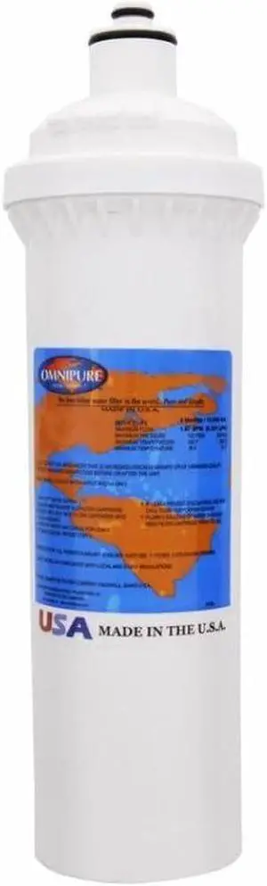 IPW Industries Inc-Omnipure - (ELF 5M-P) - 12.5" x 4" ELF-Series 5 Micron Carbon Block with Phosphate Filter; Scale Inhibitor