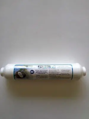 PURE T IL-10W-C-EZ REVERSE OSMOSIS IN-LINE CARBON FILTER 10 X 2 1/4" QUICK CONNECT ENDS