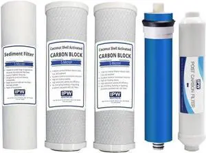 IPW Industries Inc. Compatible Filters for the Puroline PL-5000 Reverse Osmosis System Set of 5 w/ 50 GPD Membrane