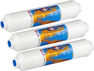 IPW Industries Inc-Omnipure - (CL10ROT33-B) - 10" x 2" T40 GAC Acid Washed Coconut Inline Filter 1/4" NPT 3 Pack