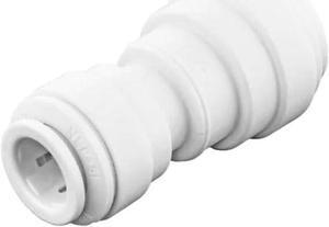 IPW Industries Inc-John Guest - Polypropylene Reducing Union Quick Connect Fitting 3/8" OD x 1/4" OD/Single- PP201208W