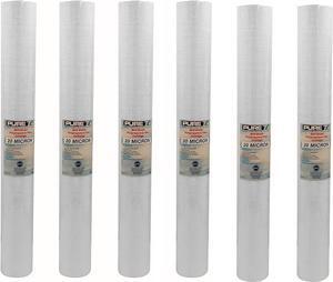 PureT GCB2000020 20x2.5" Water Sediment Depth Filter - NSF Certified - Spun Poly Filter Removes Sediment and Other Organic Debris (20 u Micron Rated) (6 Pack)