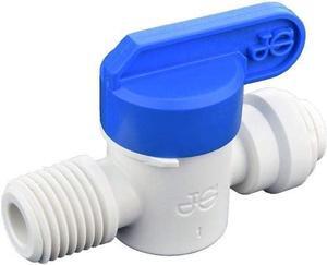 IPW Industries Inc - PPSV010822W John Guest - Polypropylene Inline Straight Ball Valve 1/4" OD x 1/4" NPT- Threaded - PPSV010822W