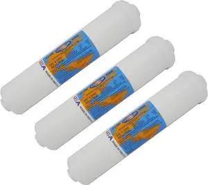 IPW Industries Inc-Omnipure - (K5605-SS) - 12" x 2.5" Sediment Inline Filter - 5 Micron 1/4" OD Quick Connect Elbow 3 Pack