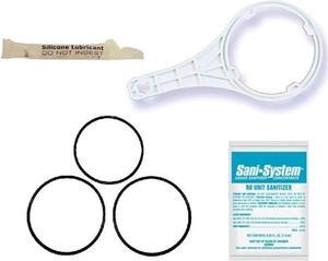 RO System Service Kit (L3OWS): (3) O-Rings, (1) Cleaning Solution Packet, (1) Silicone Lubricant, (1) Wrench