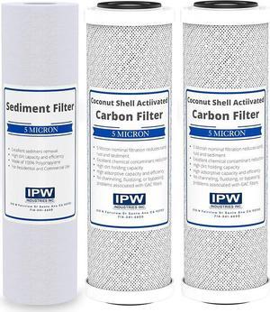 Replacement Filter Kit Compatible with Krystal Pure KR10 RO System - Includes Carbon Block Filters & Polypropylene Sediment Filter