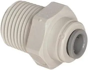 John Guest Acetal Copolymer Tube Fitting, Straight Adaptor, 1/2" Tube OD x 1/2" NPTF Male (Pack of 10)