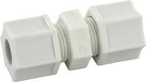 JACO MANUFACTURING 15-6-4-P-PG 3/8IN to 1/4IN Tube, Plastic NUT and Gripper, Polypropylene, 220PSI, REDUCING Union Connector