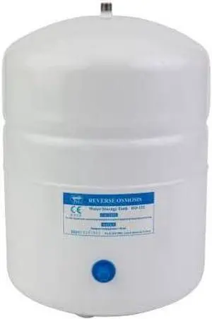 IPW Industries - PAE RO-122 Metal Tank for Reverse Osmosis Bladder Storage Tank, 3.2 Gallon Volume (2.8 Gallon Draw Down) 1/4" NPT White
