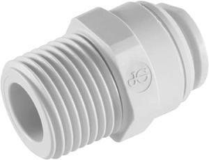 IPW Industries Inc-John Guest - Polypropylene Male Connector Quick Connect Fitting 1/4" OD / 1/2" NPT/Single - PP010824W