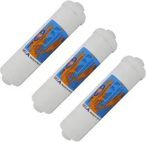 IPW Industries Inc-Omnipure - (K5505-JJ) - 10" x 2.5" Sediment Inline Filter - 5 Micron 1/4" OD Quick Connect 3 Pack