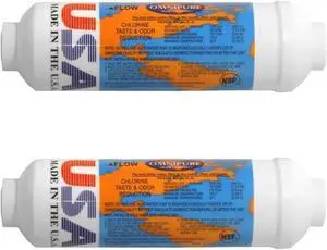 IPW Industries Inc-Omnipure - (CL6ROT33-C) - 6" x 2" T40 GAC Acid Washed Coconut Inline Filter 3/8" NPT 2 Pack