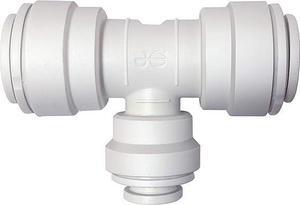 IPW Industries Inc-John Guest - Polypropylene Reducing Union Tee Quick Connect Fitting 1/2" OD x 1/2" OD x 3/8" OD | PP301612W