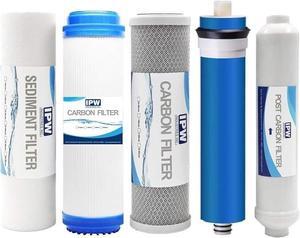 IPW Industries Inc. Compatible to Hague Watermax H5000 - Universal 5 Stage Reverse Osmosis Replacement Filter Set with 75 GPD Membrane