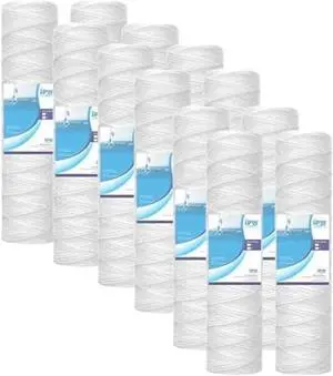 IPW Industries Inc-Compatible to CW-F Sediment Replacement Cartridge Polypropylene Cord-Wound, 5 Micron, 12,000 Gallon Capacity, 12-Pack