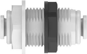 IPW Industries Inc-John Guest - Acetal Bulkhead Union Quick Connect Fitting 1/4" OD x 0.67"/ White CI1208W