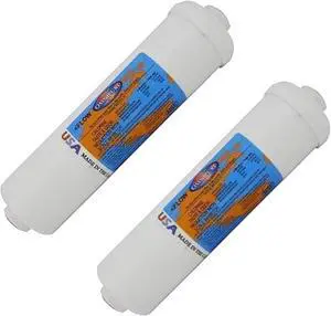 IPW Industries Inc-Omnipure - (K5533-JJ) - 10" x 2.5" T40 GAC Coconut Carbon Inline Filter 1/4" OD Quick Connect 2 Pack