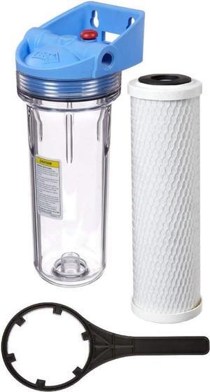 IPW Industries Inc. 3G Residential Point of Use Drinking Water System Kit with Integrated Bracket 1/2" Slimline Clear Filter Housing; CBC-10 Filter; Wrench | (158649, 155162-43, 150539)