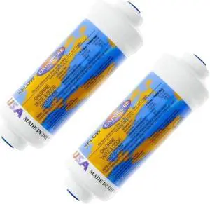 IPW Industries Inc-Omnipure - (K2340-KK) - 6" x 2" T40 GAC Coconut Carbon Inline Filter 3/8" OD Quick Connect 2 Pack