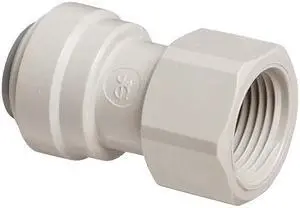 John Guest Acetal Copolymer Tube Fitting, Flat End Adaptor, 3/8" Tube OD x 1/2" BSP Female (Pack of 10)
